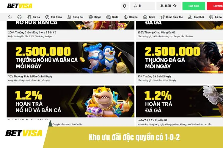 Kho ưu đãi độc quyền có 1-0-2